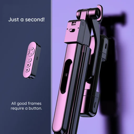  Techsuit - Szelfibot (K30S) - Kompakt állvány tartó, Bluetooth távirányító, Dupla LED világítás, Összehajtható, 167 cm - Fekete - 3