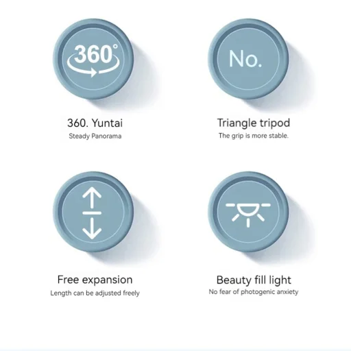  Techsuit - Szelfibot (K28) - Kompakt Állvány Rögzítő Bluetooth Távirányítóval, 360 fokban Forgatható, Összecsukható, 175 cm - Fekete - 5