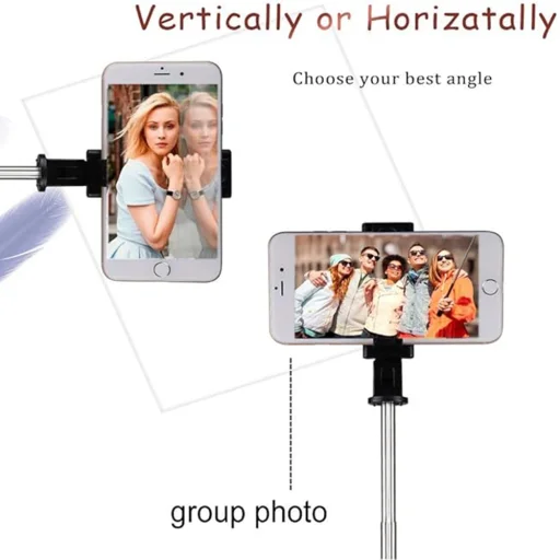  Techsuit - Önbot (K07) - Kompakt háromlábú tartó Bluetooth távirányítóval, összecsukható, 70cm - Fekete - 4