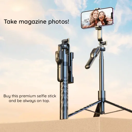  Techsuit - Szelfibot (K28P) - Stabil Monopod/Állvány Bluetooth Távirányítóval, 183cm - Fekete - 3