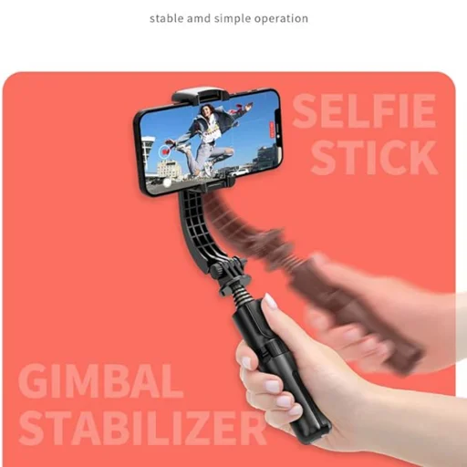 Techsuit - Mini Szelfibot (L08Mini) - Stabil Gimbal/Állvány levehető vezeték nélküli távirányítóval, 360 fokos forgófej, 70 cm - Fekete - 5