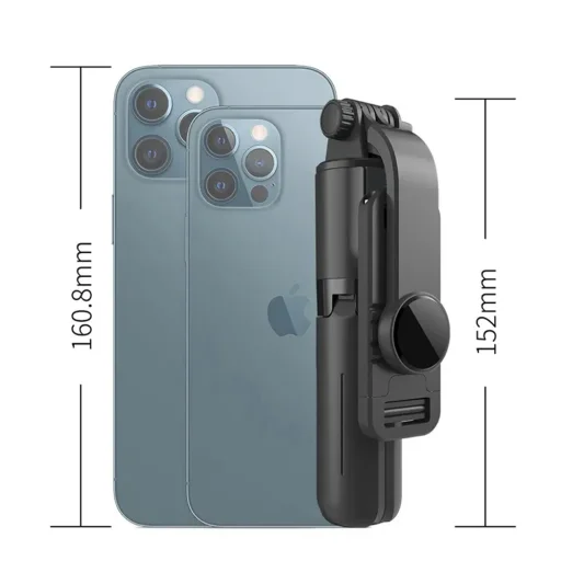  Techsuit - Mini Szelfibot (L11) - Stabil Tripod Bluetooth Időzítővel, 360 Forgás, 73 cm - Fekete - 4