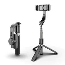 Techsuit - Szelfibot (L08) - Stabil gimbal/állvány Bluetooth távirányítóval, 360 fokos forgatással, 86 cm - Fekete