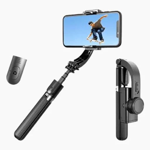 Techsuit - Szelfibot (L08) - Stabil gimbal/állvány Bluetooth távirányítóval, 360 fokos forgatással, 86 cm - Fekete - 3
