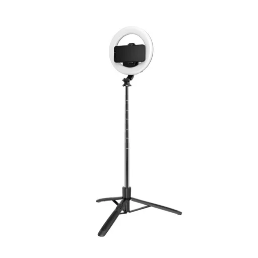  Techsuit - Szelfibot (Q05s) - Stabil állvány Bluetooth távirányítóval és gyűrűs fénnyel, rozsdamentes acél, 170 cm - Fekete - 2