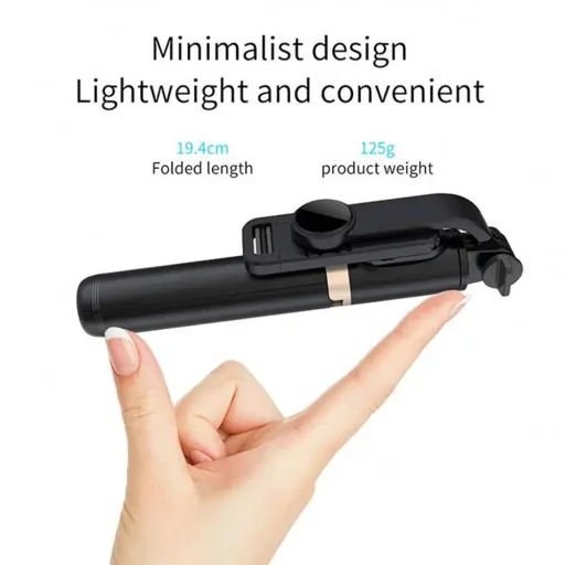  Techsuit - Szelfibot (Q03) - Stabil állvány Bluetooth távirányítóval, alumínium ötvözet, 360 fokos forgatás, 74 cm - Fekete - 3