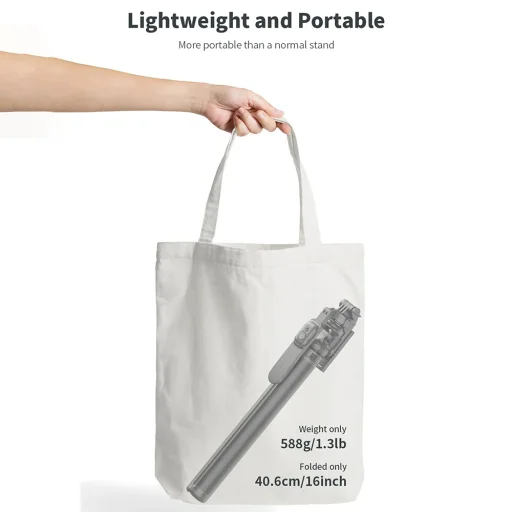  Techsuit - Szelfibot (C05) - Nagy állítható állvány Bluetooth távirányítóval, 360 fokos, alumínium ötvözet, 205 cm - Fekete - 7