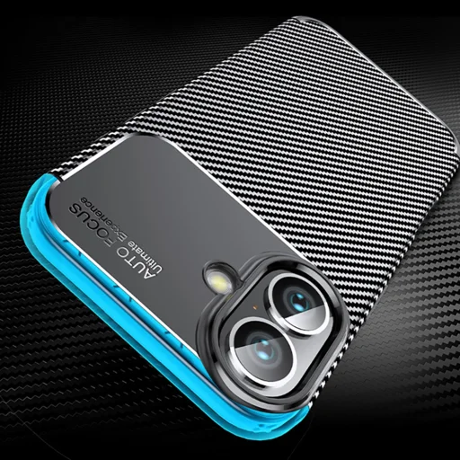  Techsuit - Szénszál - iPhone 16 Plus - Fekete tok - 5