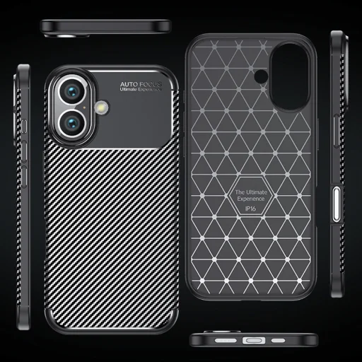  Techsuit - Szénszál - iPhone 16 Plus - Fekete tok - 2