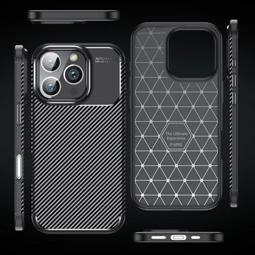  Techsuit - CarbonFiber - iPhone 16 Pro Max - Fekete tok - 2