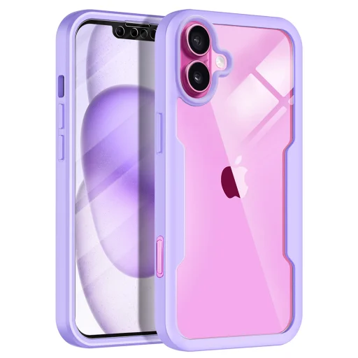  Techsuit - ColorVerse 360 Sorozat + Képernyővédő - iPhone 16 Plus - Lila tok - 1