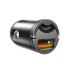  Baseus - Autós töltő Tiny Star Mini (C00035000817-Z1/VCHX-A0G) - Gyors töltés 3.0, 30W, USB - Űrszürke thumbnail