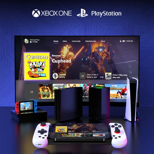  Techsuit - Vezeték nélküli vezérlő (D6 DP) - Telefonokhoz, Bluetooth, 400mAh - Fehér - 7