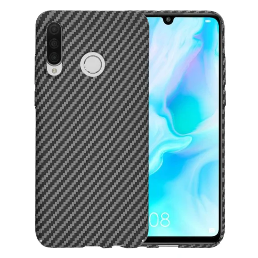  Techsuit - Carbonite FiberShell - Huawei P30 Lite / P30 Lite New Edition - Fekete tok - 1