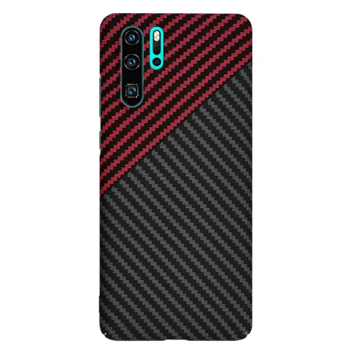  Techsuit - Carbonite FiberShell - Huawei P30 Pro / P30 Pro Új Kiadás - Vörös Vortex tok - 3