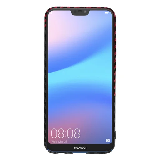  Techsuit - Carbonite FiberShell - Huawei P20 Lite - Piros Vortex tok - 2
