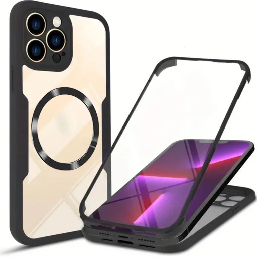  Techsuit - ColorVerse 360 MagSafe széria + Képernyővédő - iPhone 13 Pro Max - Fekete tok - 1