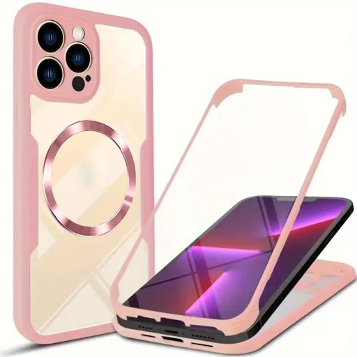  Techsuit - ColorVerse 360 MagSafe sorozat + képernyővédő - iPhone 13 Pro Max - Rózsaszín tok - 1