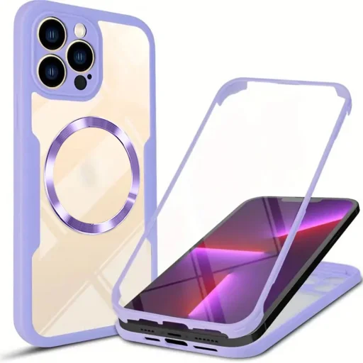  Techsuit - ColorVerse 360 MagSafe sorozat + Kijelzővédő - iPhone 13 Pro Max - Lila tok - 1