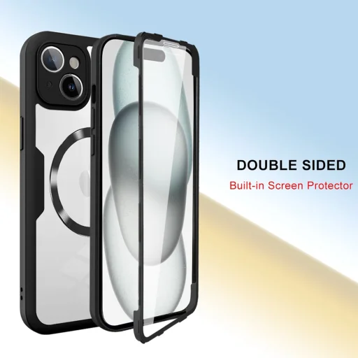  Techsuit - ColorVerse 360 MagSafe sorozat + képernyővédő - iPhone 15 - Kék tok - 6