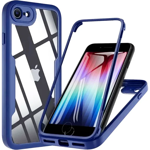  Techsuit - ColorVerse 360 Sorozat + Képernyővédő - iPhone 7 / 8 / SE 2, SE 2020 / SE 3, SE 2022 - Kék tok - 1
