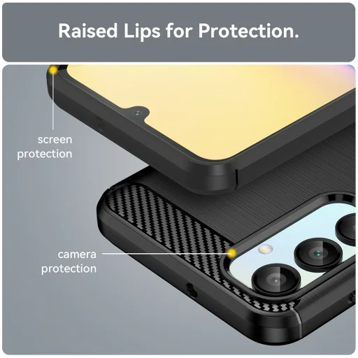  Techsuit - Karbon Szilikon - Samsung Galaxy A16 4G / A16 5G - Fekete tok - 4