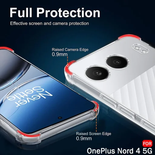  Techsuit - Ütésálló Átlátszó Szilikon - OnePlus Nord 4 - Átlátszó tok - 5