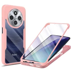  Techsuit - ColorVerse 360 Sorozat + Képernyővédő - Xiaomi Redmi 14C / Poco C75 - Rózsaszín tok