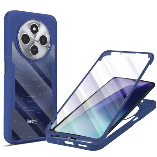  Techsuit - ColorVerse 360 Sorozat + Képernyővédő - Xiaomi Redmi 14C / Poco C75 - Kék tok - 1