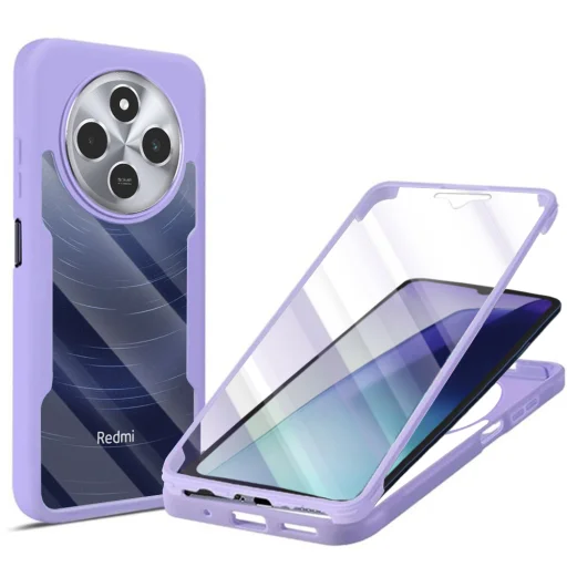  Techsuit - ColorVerse 360 Sorozat + Kijelzővédő - Xiaomi Redmi 14C / Poco C75 - Lila tok - 1