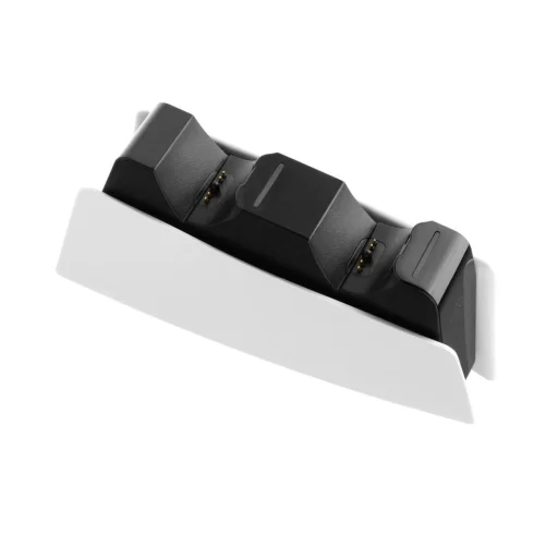  Fix - Töltőállomás (FIXPS5-DCC-BW) - PS5 DualSense kontrollerekhez, 2 dokkoló, gyors töltés, LED, USB-C port - Fekete - 5