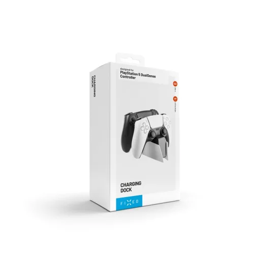  Fix - Töltőállomás (FIXPS5-DCC-BW) - PS5 DualSense kontrollerekhez, 2 dokkoló, gyors töltés, LED, USB-C port - Fekete - 10