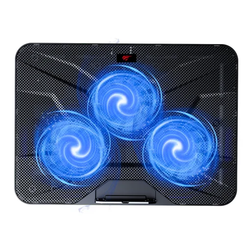 Havit - Hűtőpad (F2067) - Laptophoz, 9 - 18,3", 2x USB2.0, 1000 - 1200 RPM, 3 ventilátor, Állítható sebesség - Fekete - 2