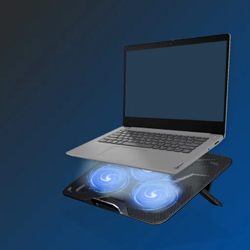 Havit - Hűtőpad (F2067) - Laptophoz, 9 - 18,3", 2x USB2.0, 1000 - 1200 RPM, 3 ventilátor, Állítható sebesség - Fekete - 6