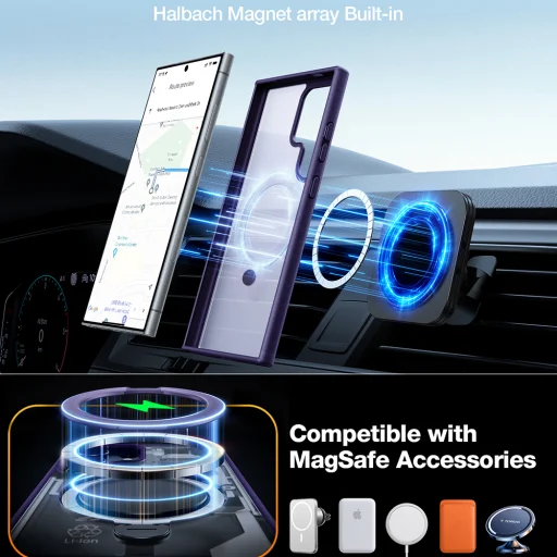  Torras - Ostand Spin Sorozat - Samsung Galaxy S24 Ultra - Lila tok - 3