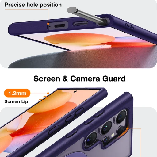  Torras - Ostand Spin Sorozat - Samsung Galaxy S24 Ultra - Lila tok - 4