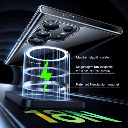 Torras - Diamond MagSafe sorozat - Samsung Galaxy S24 Ultra - Átlátszó tok - 3