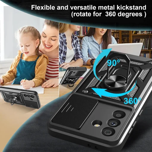 Techsuit - CamShield sorozat - Samsung Galaxy A56 5G - Fekete tok - 5