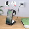 Techsuit - Vezeték nélküli töltőállomás 3in1 (T3) - Telefonhoz / AirPods-hoz / Galaxy Watch-hoz, 10W Type-C kábellel - Fekete thumbnail