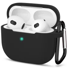  Techsuit - Szilikon tok - Apple AirPods 3-hoz, Simított ultravékony anyag - Fekete