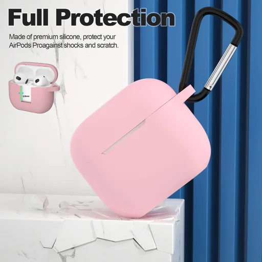  Techsuit - Szilikon Tok - Apple AirPods 3-hoz, Simított Ultravékony Anyag - Rózsaszín tok - 5