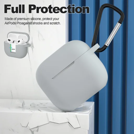  Techsuit - Szilikon tok - Apple AirPods 3-hoz, Sima Ultrathin Anyag - Szürke - 5