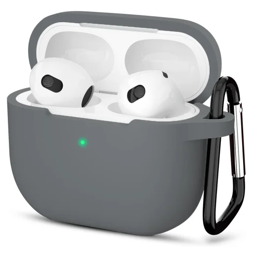  Techsuit - Szilikon tok - Apple AirPods 3-hoz, Sima Ultrathin Anyag - Szürke - 1