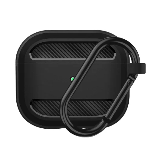  Techsuit - Szénszilikon - AirPods 3-hoz - Fekete tok - 1
