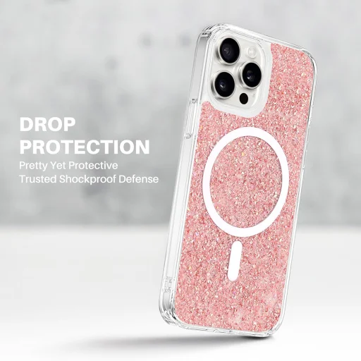  Techsuit - Csillogó Glitter MagSafe - Samsung Galaxy A36 5G / A56 5G - Fehér tok - 4
