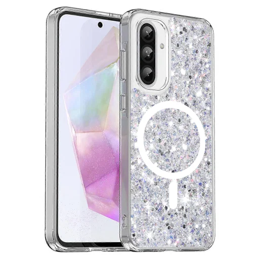  Techsuit - Csillogó Glitter MagSafe - Samsung Galaxy A36 5G / A56 5G - Fehér tok - 1
