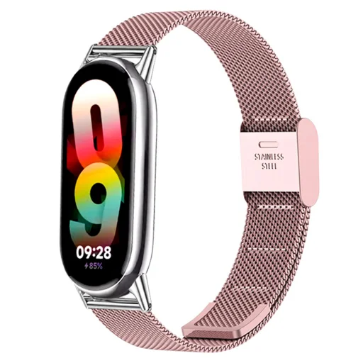  Techsuit - 15mm óraszíj (W022) - Xiaomi Mi Band 8 / 8 NFC / 9 / 9 NFC - Rózsaarany - 1