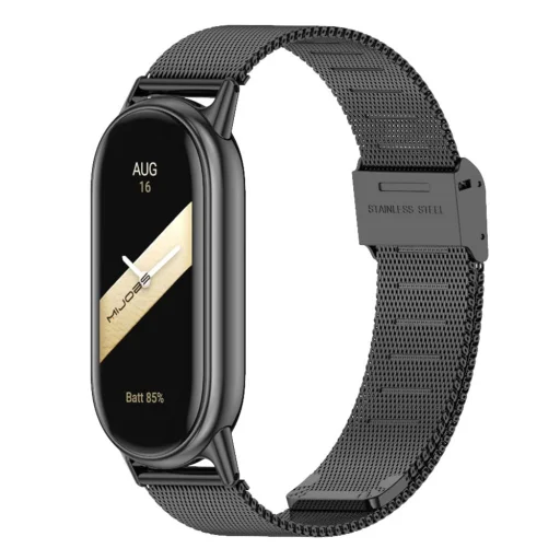  Techsuit - Óraszíj 15mm (W022) - Xiaomi Mi Band 8 / 8 NFC / 9 / 9 NFC - Fekete - 1