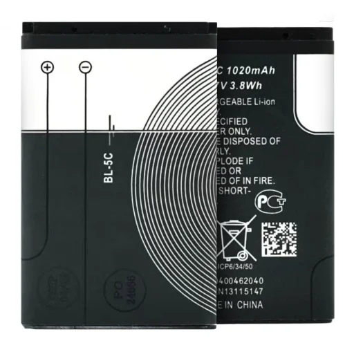  OEM - Telefon akkumulátor BL-5C (15709) - Nokia 3100 / 3109 Classic / 3110 Evolve - 1020mAh - Fekete - 1