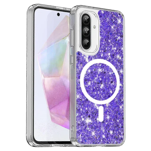  Techsuit - Csillogó Glitter MagSafe - Samsung Galaxy A36 5G / A56 5G - Lila tok - 1